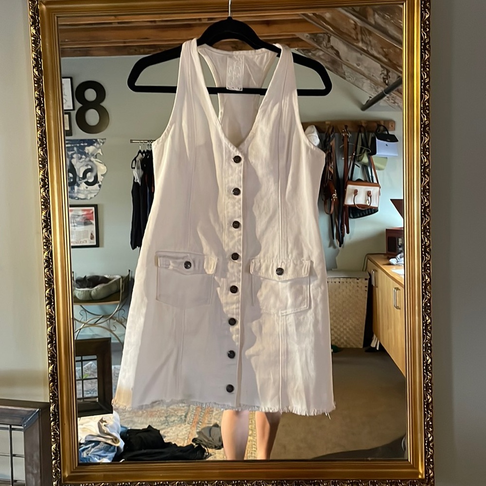 White Denim Mini Dress